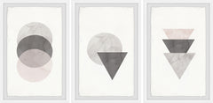 Triangle and Circle Stack Triptych