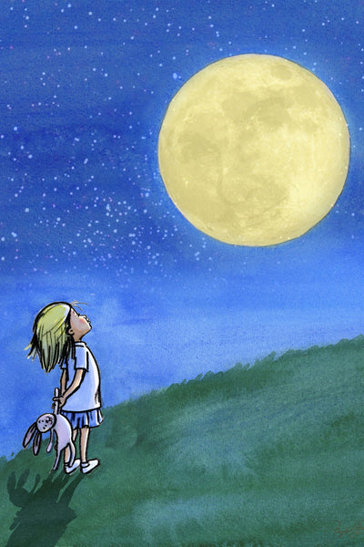 Girl and Moon