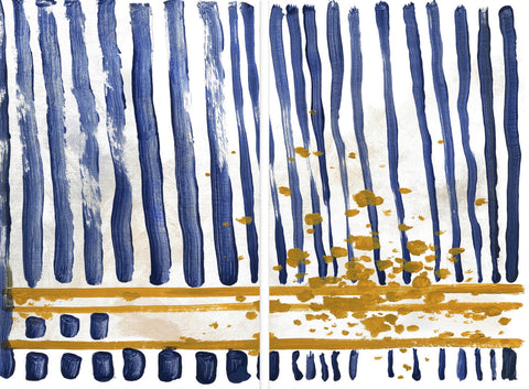 Blue Lines Diptych