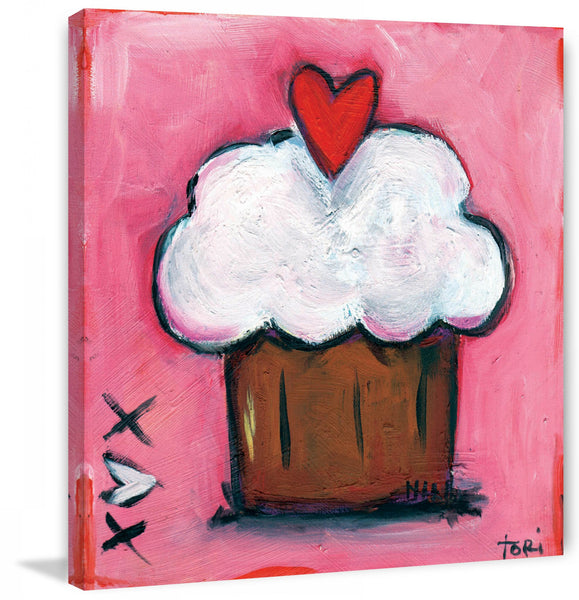 Pink Heart Cupcake