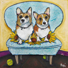 Corgi's In Chair