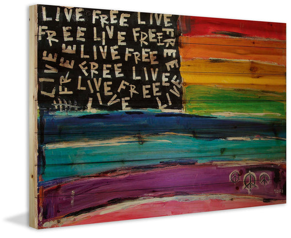 Live Free Rainbow Flag