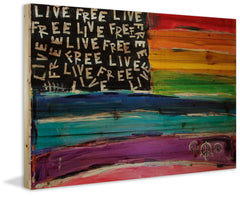 Live Free Rainbow Flag