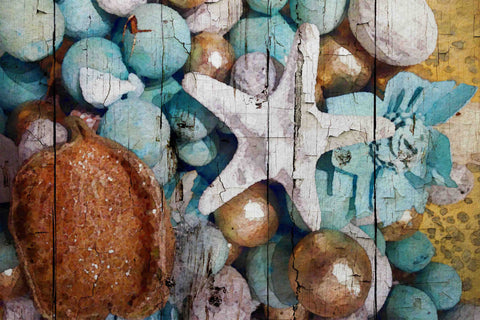 Blue and Gold Shell Decor