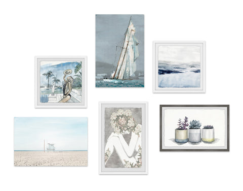 Coastal Palm Vibe Hexaptych