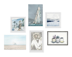 Coastal Palm Vibe Hexaptych