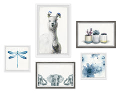 Aqua Boho Pentaptych