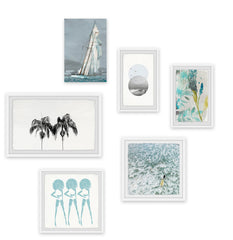 Hints of Blue and Black Hexaptych