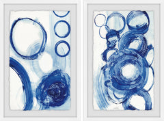 Painted Blue Circles Diptych