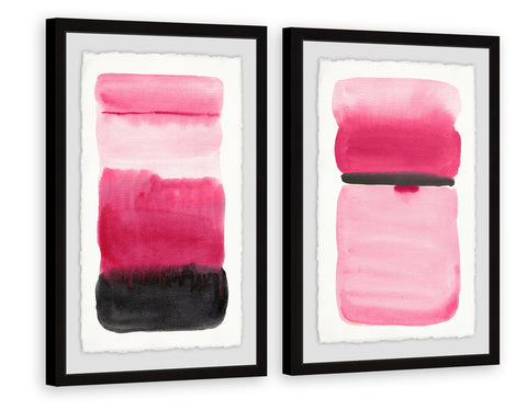 Pink and Dark Edges Diptych