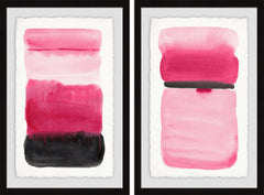 Pink and Dark Edges Diptych
