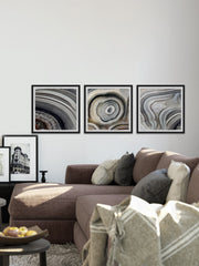Beige Swirls Triptych