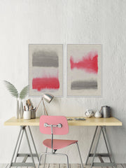 Pink and Grey II Diptych