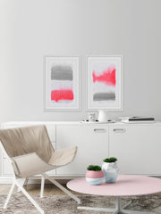 Pink and Grey Diptych