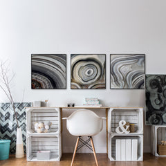 Beige Swirls Triptych