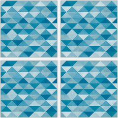 Blue Triangles Quadriptych