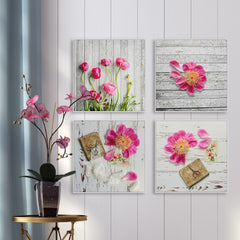 Pink Petals Quadriptych