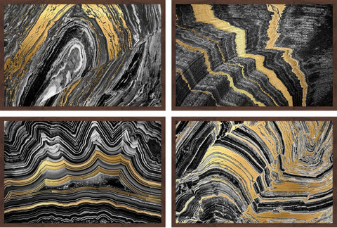 Gold Veins Quadriptych