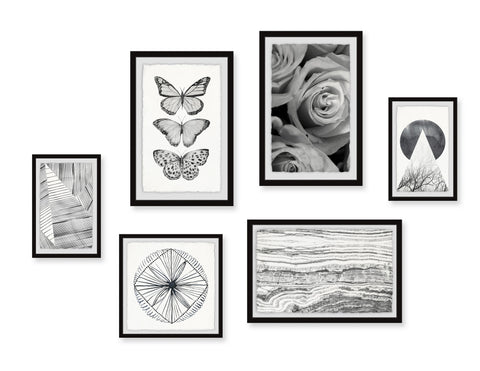 Florals and Butterflies Hexaptych