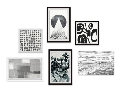Marbled Shapes Hexaptych