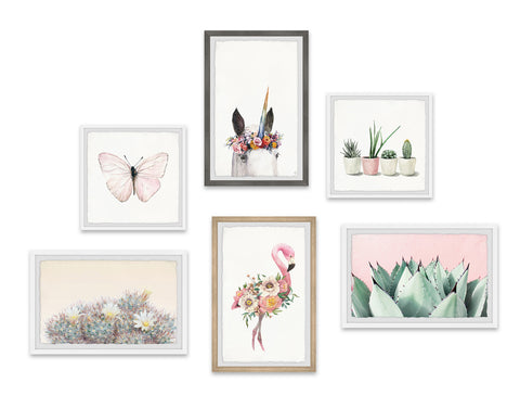 Fleurs Sauvages Hexaptych