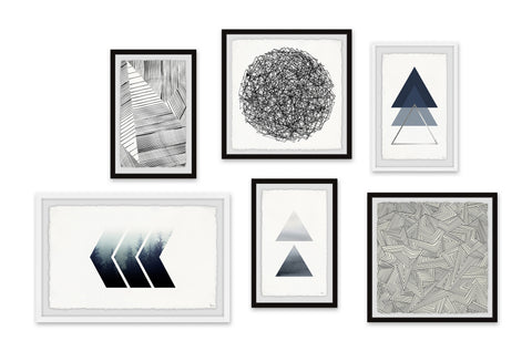 Hints of Indigo Hexaptych