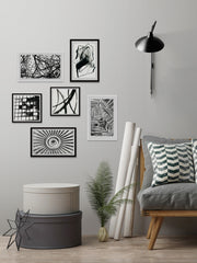 Converging Lines II Hexaptych