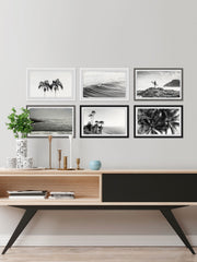 Summer Palms and Waves Hexaptych