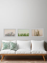Floral Cactus Triptych