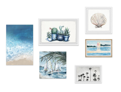 Splashes of Aqua Hexaptych