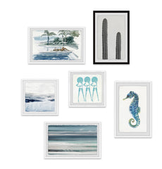 Paled Turquoise Hexaptych