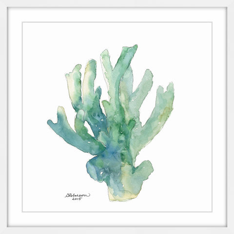 Green Coral in Watercolor