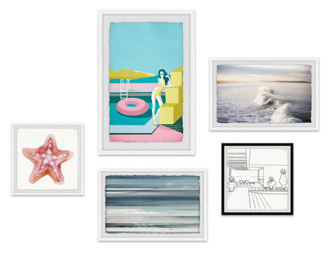 Burst of Pink Pentaptych