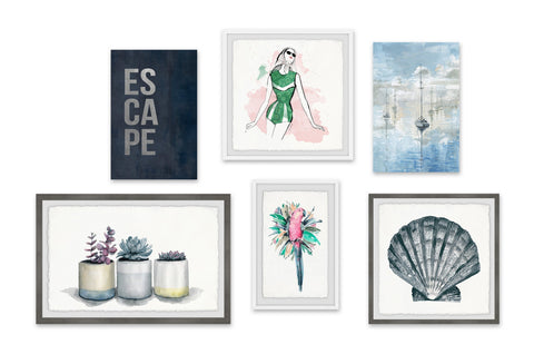 Splashes of Emerald Hexaptych