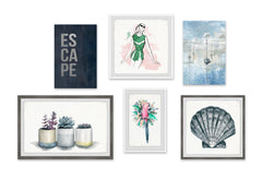 Splashes of Emerald Hexaptych