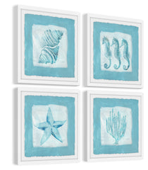 Sea Life Blue II Quadriptych