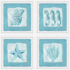 Sea Life Blue II Quadriptych