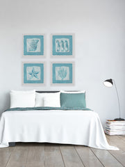 Sea Life Blue II Quadriptych