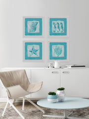 Sea Life Blue II Quadriptych