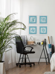 Sea Life Blue II Quadriptych