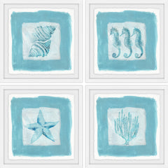Sea Life Blue Quadriptych