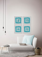 Sea Life Blue Quadriptych