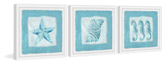 Sea Life Blue III Triptych