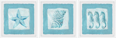 Sea Life Blue III Triptych