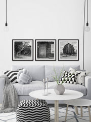 Gray Barn House Triptych