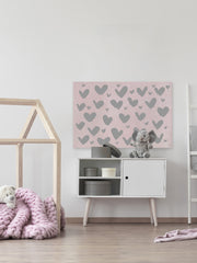 Pink and Gray Hearts