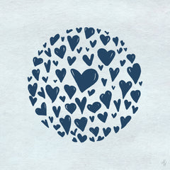 Blue Circle Hearts