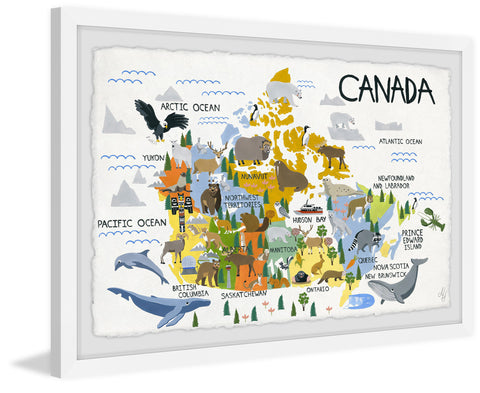 Yellow Canadian Map