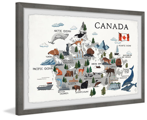 Gray Canadian Map