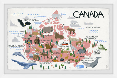 Pink Canadian Map